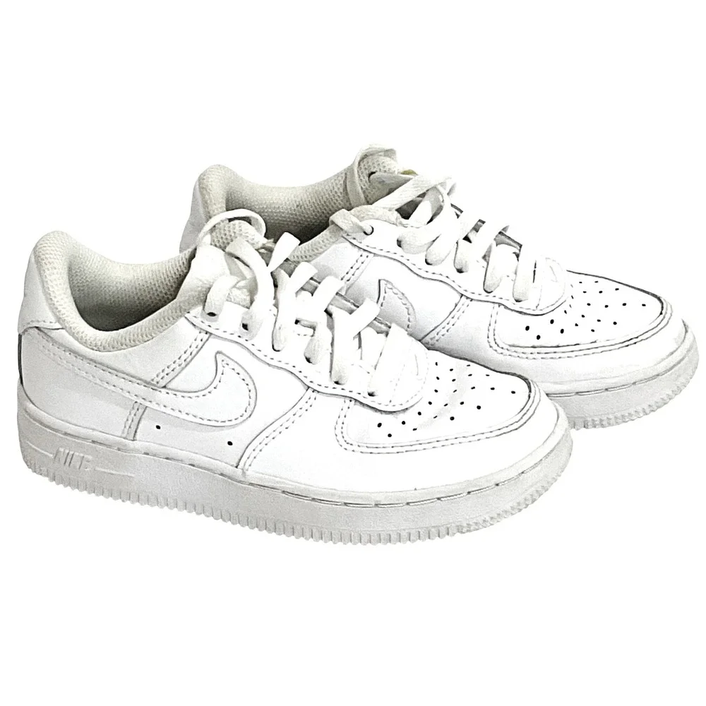 Nike DH‎ 2925-111 triple white Force 1 low leather preschool size 11 child kids